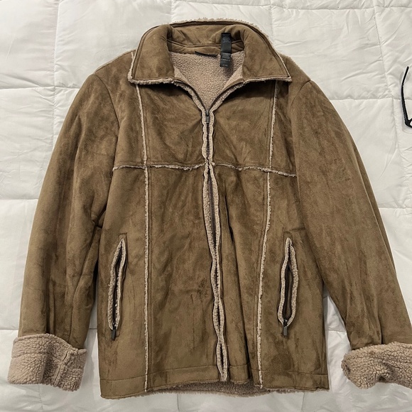 Other - DKNY Suade/w Faux Fur Mens Jacket